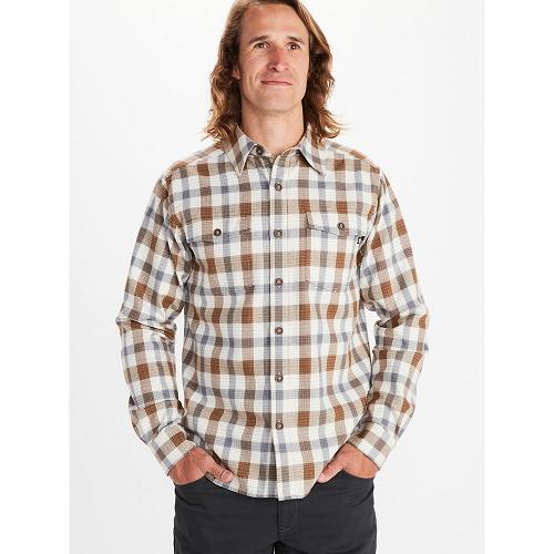 Marmot Movatn Clothes - Mens Shirts White Brown CA2540163 Canada